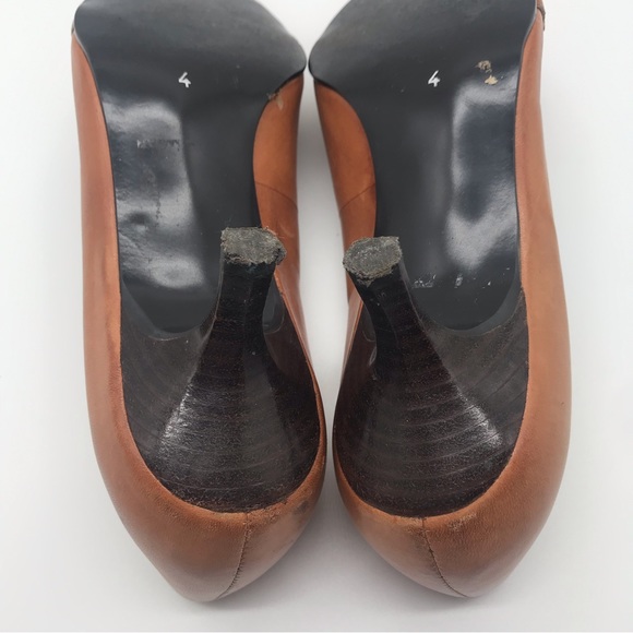 Dolci Pointed Brown Toe Leather Buckle Strap Stiletto Pump Kitten Heel Shoe Sz 4 - Picture 7 of 14